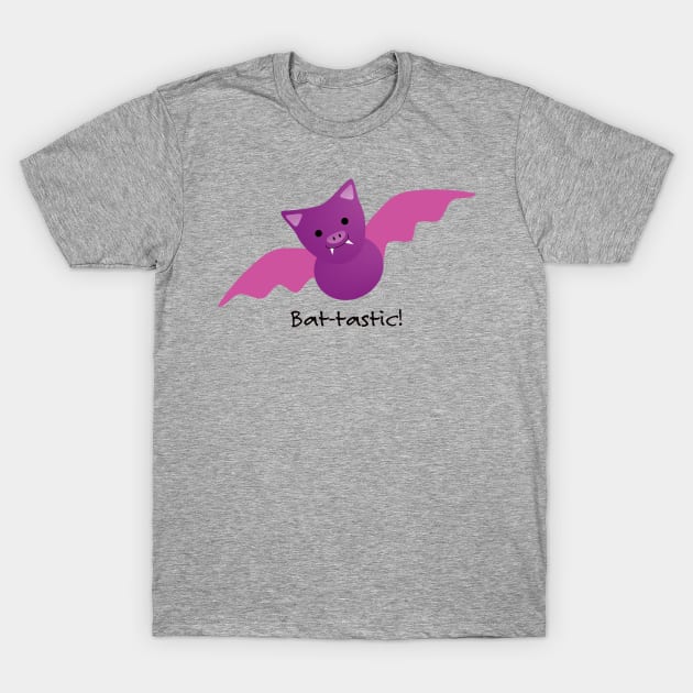 Battastic Cute Pink Bat T-Shirt by Hedgie Designs